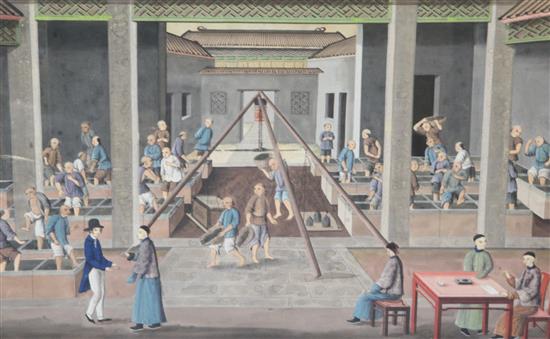 Late 18th century Chinese School, watercolour and gouache, set of four paintings